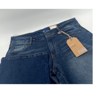 Y2K Project Indigo Women 15 Blue Dark Wash Wide Leg Bootcut Jeans Cowgirl Edgy